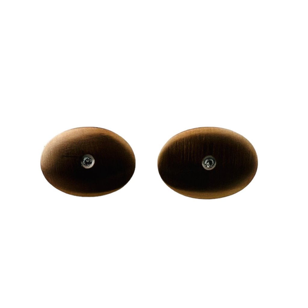 14k Yellow Gold Diamond Cufflinks 15566